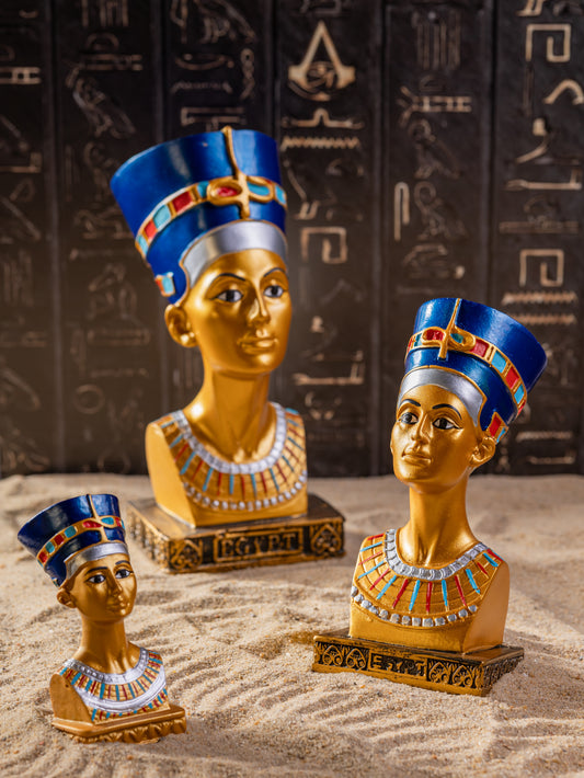 Queen Nefertiti Bust Collection – Icon of Beauty and Royal Elegance - BLUE