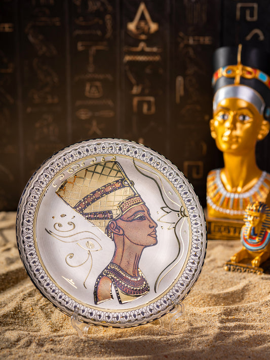 Queen Nefertiti Copper Decorative Plate – Ancient Egyptian Art Inspired -M