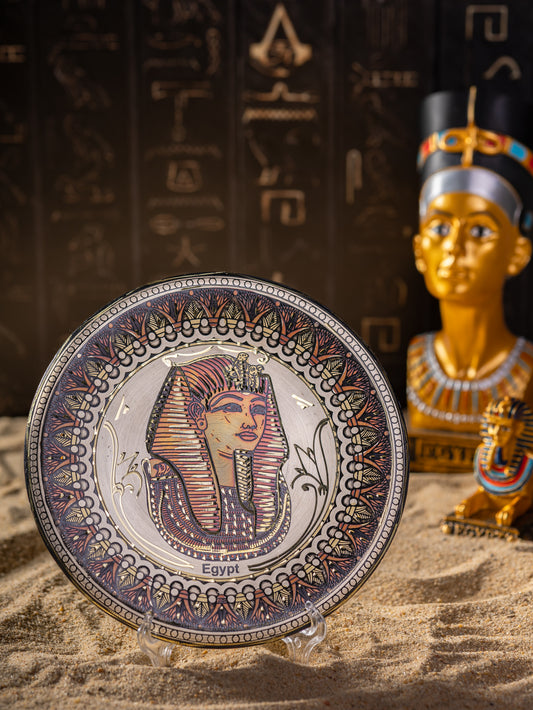 King Tutankhamun Copper Decorative Plate – Ancient Egyptian Royal Art-M