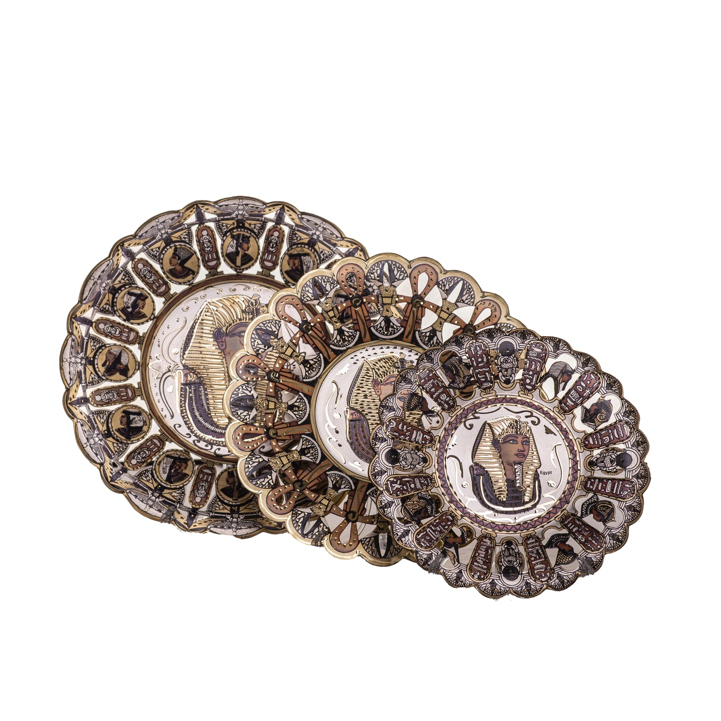 King Tutankhamun Copper Decorative Plate – Ancient Egyptian Royal Art