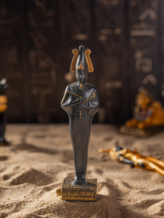 Ancient Egyptian Deity Statue – Antique Black & Gold Finish